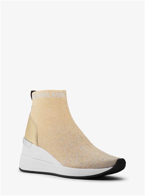 skyler boots michael kors|Skyler Metallic Stretch Knit Sock Boot .